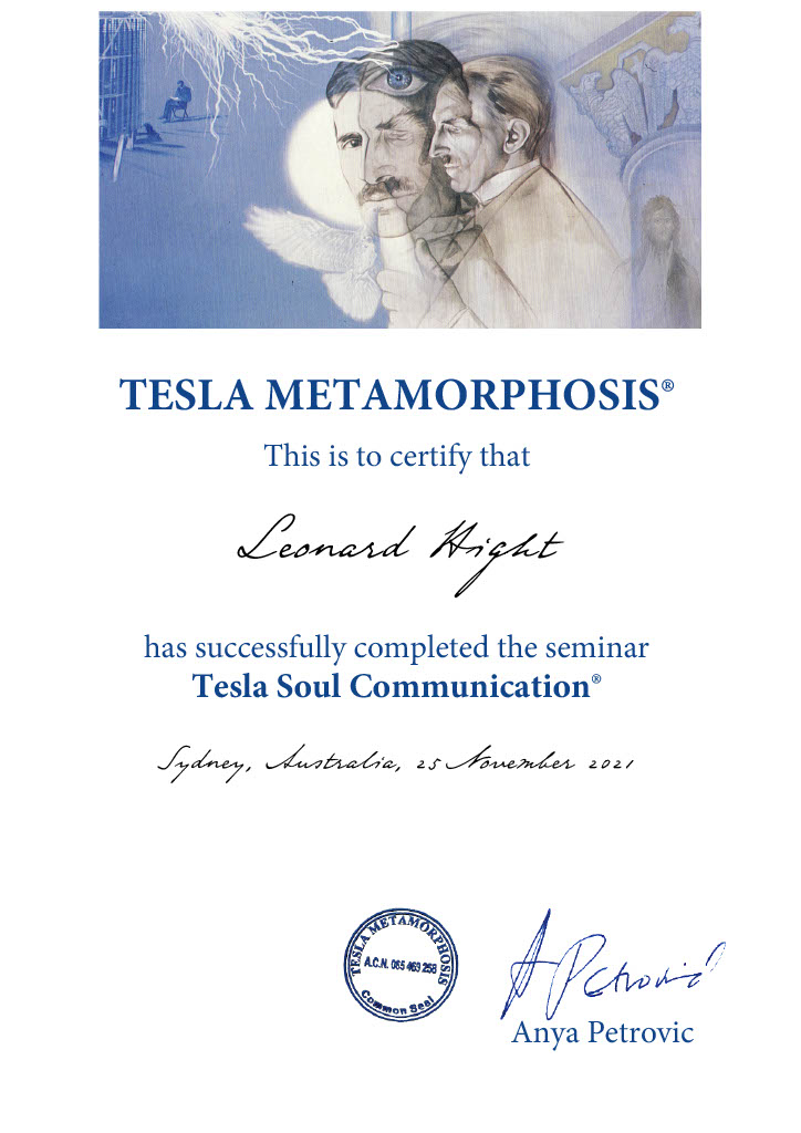 Leonard Hight - Tesla Soul Communication Certification